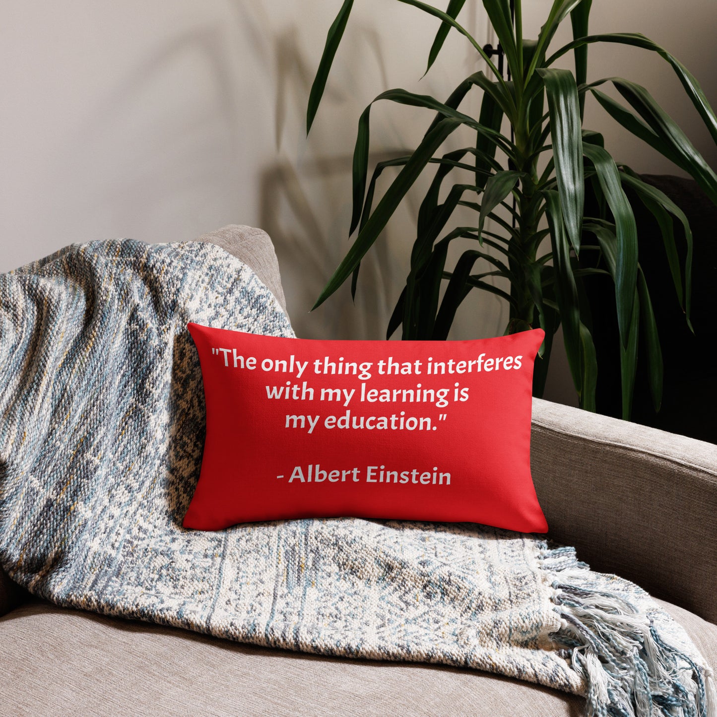 "The only thing that interferes with my learning is my education." - Albert Einstein - Premium Pillow